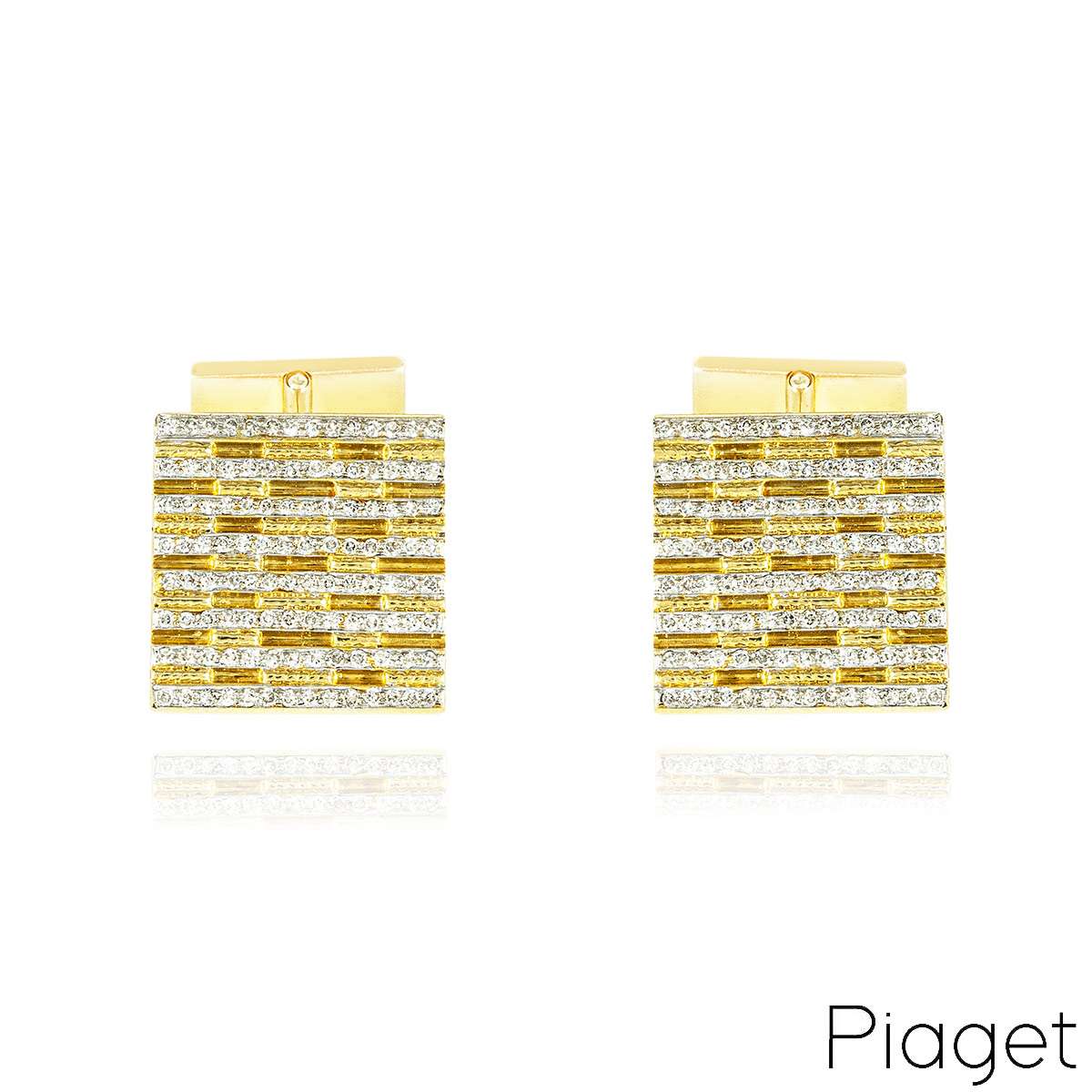 Piaget Diamond Set Cufflinks White & Yellow Gold